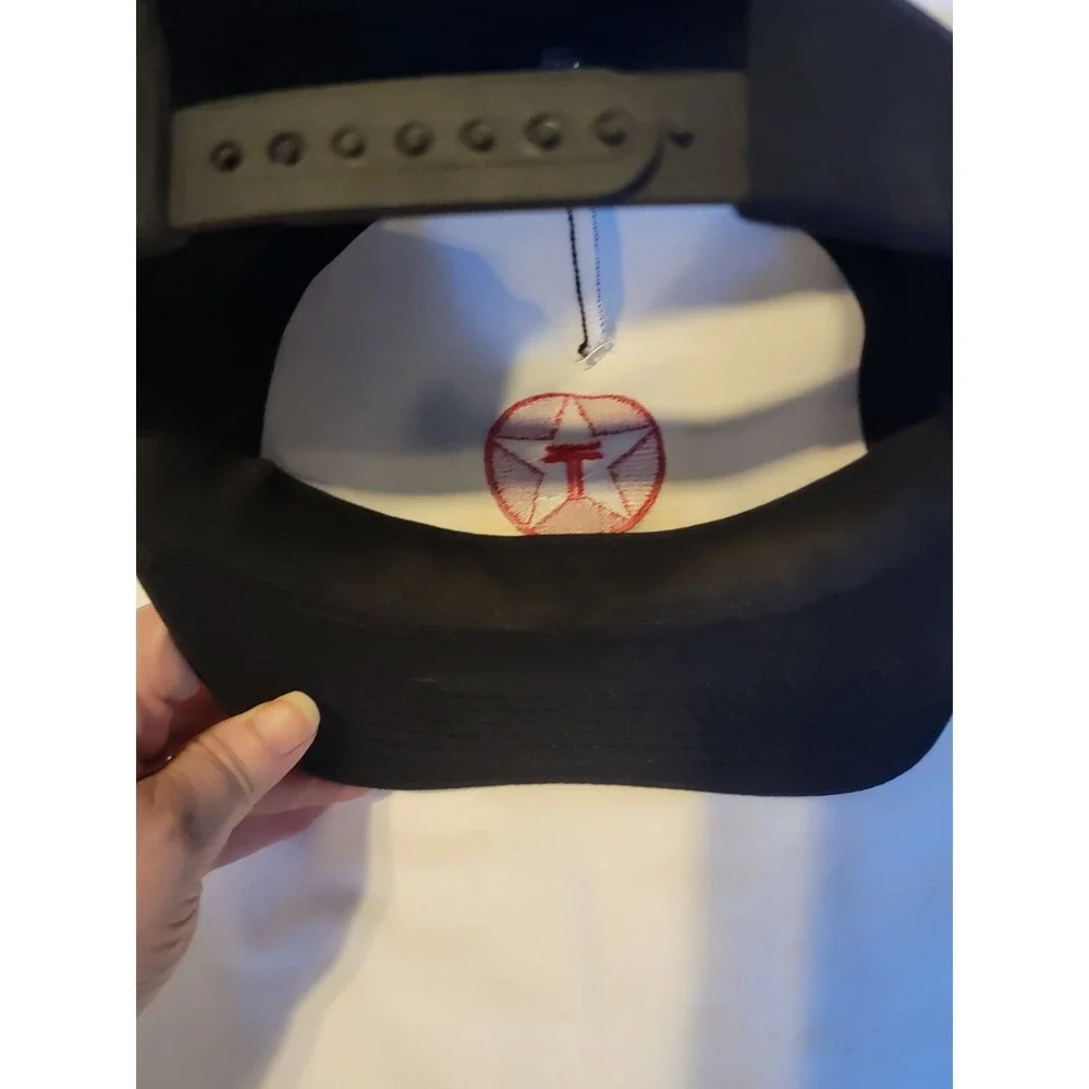 Vintage 90's TEXACO Star Embroidered Logo Trucker Cap Snapback Hat Petroleum Oil